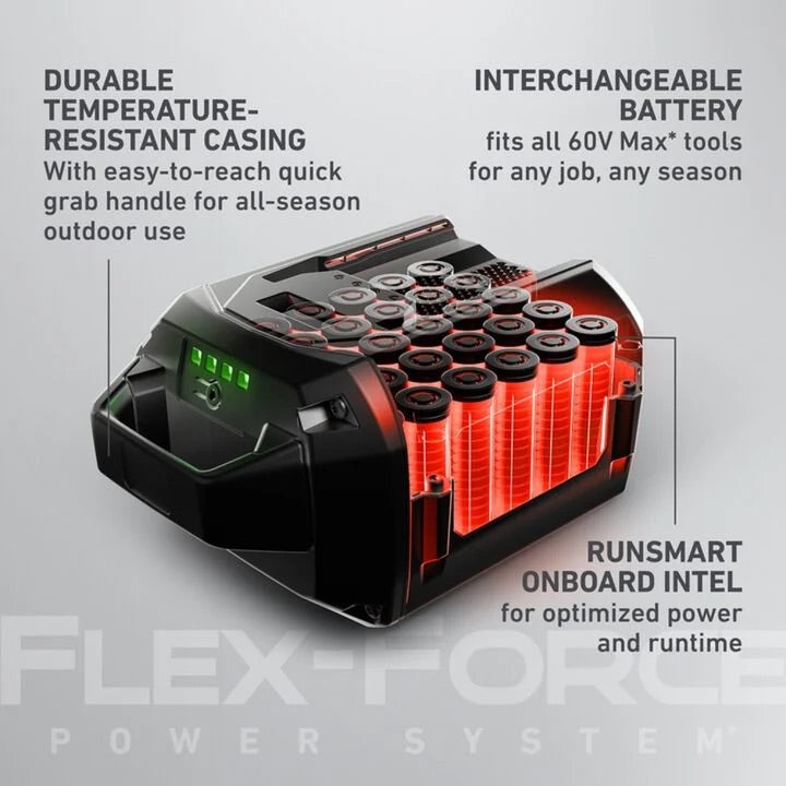 Toro Flex-Force 60V Max 60V 10Ah Lithium Ion Power Tool Battery Pack with Fuel Indicator